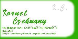 kornel czekmany business card